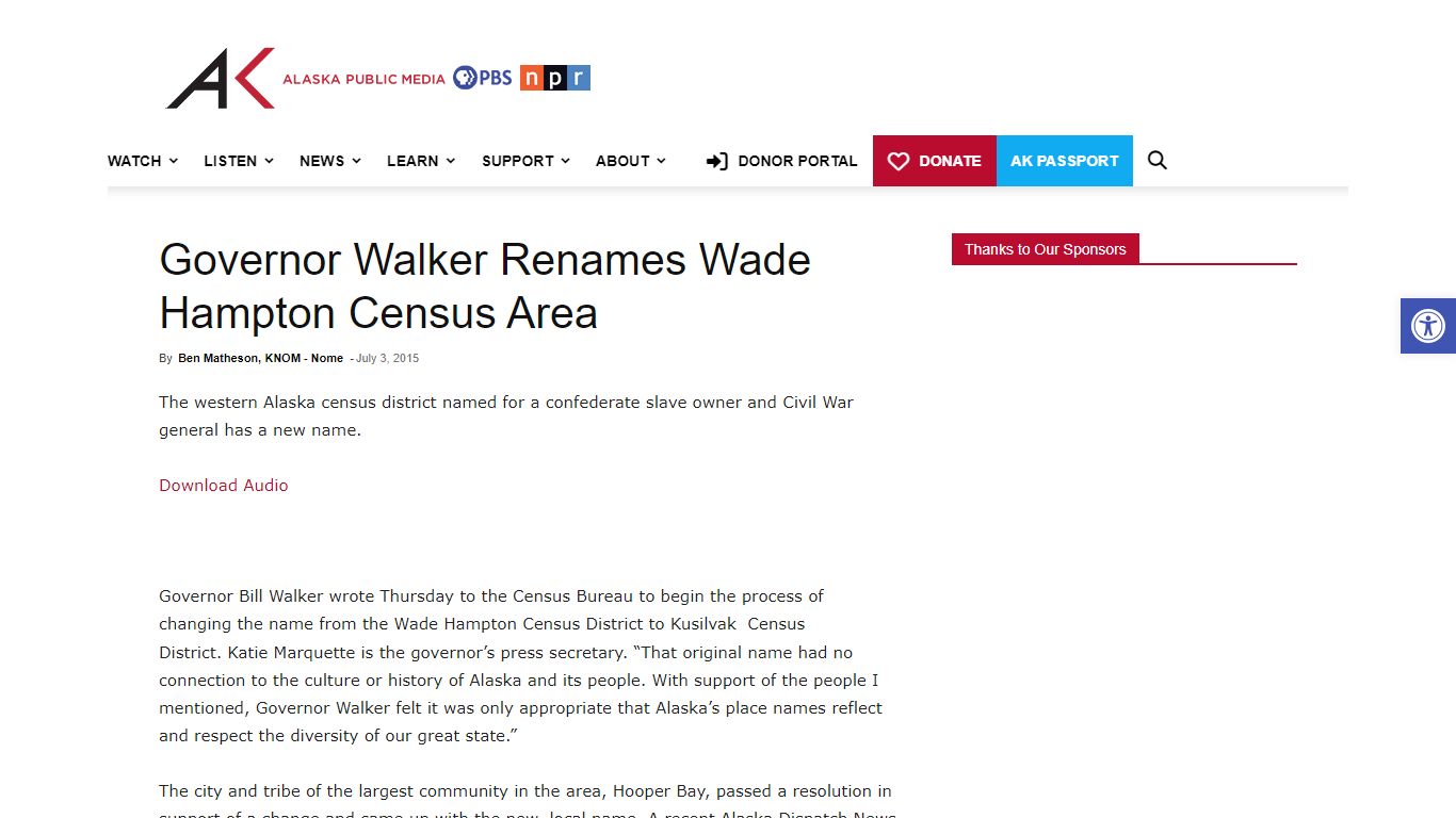 Governor Walker Renames Wade Hampton Census Area